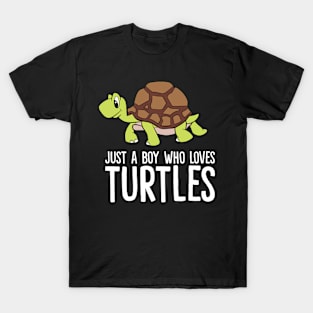 Just a Boy Who Loves Turtles Funny Turtle T-Shirt